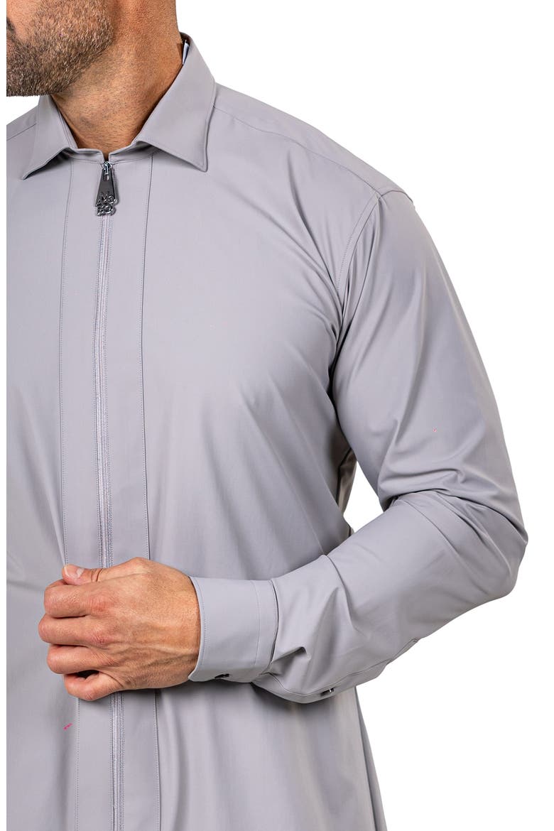 FibZip Marthyr Knit Zip-Up Shirt, Alternate, color, GREY