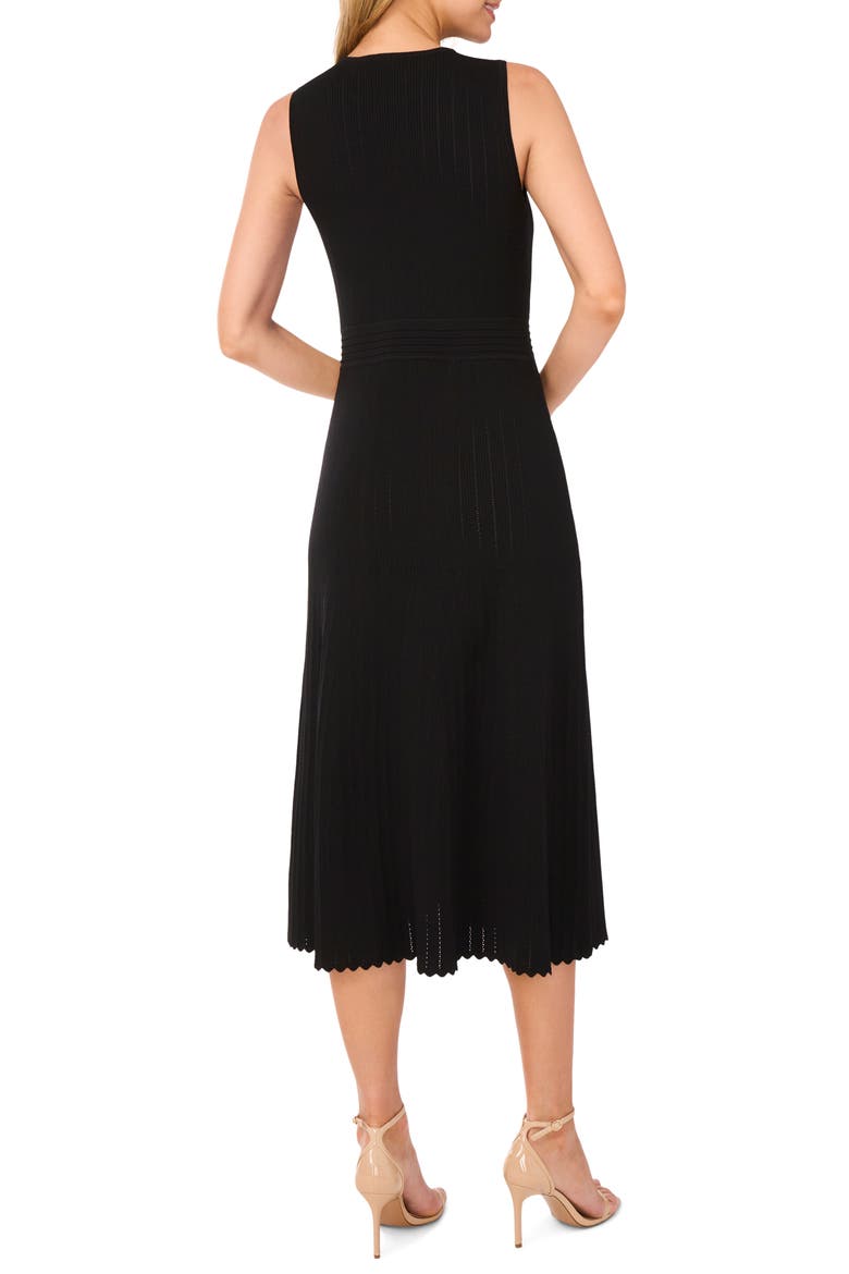 Pointelle Sleeveless Sweater Dress, Alternate, color, RICH BLACK