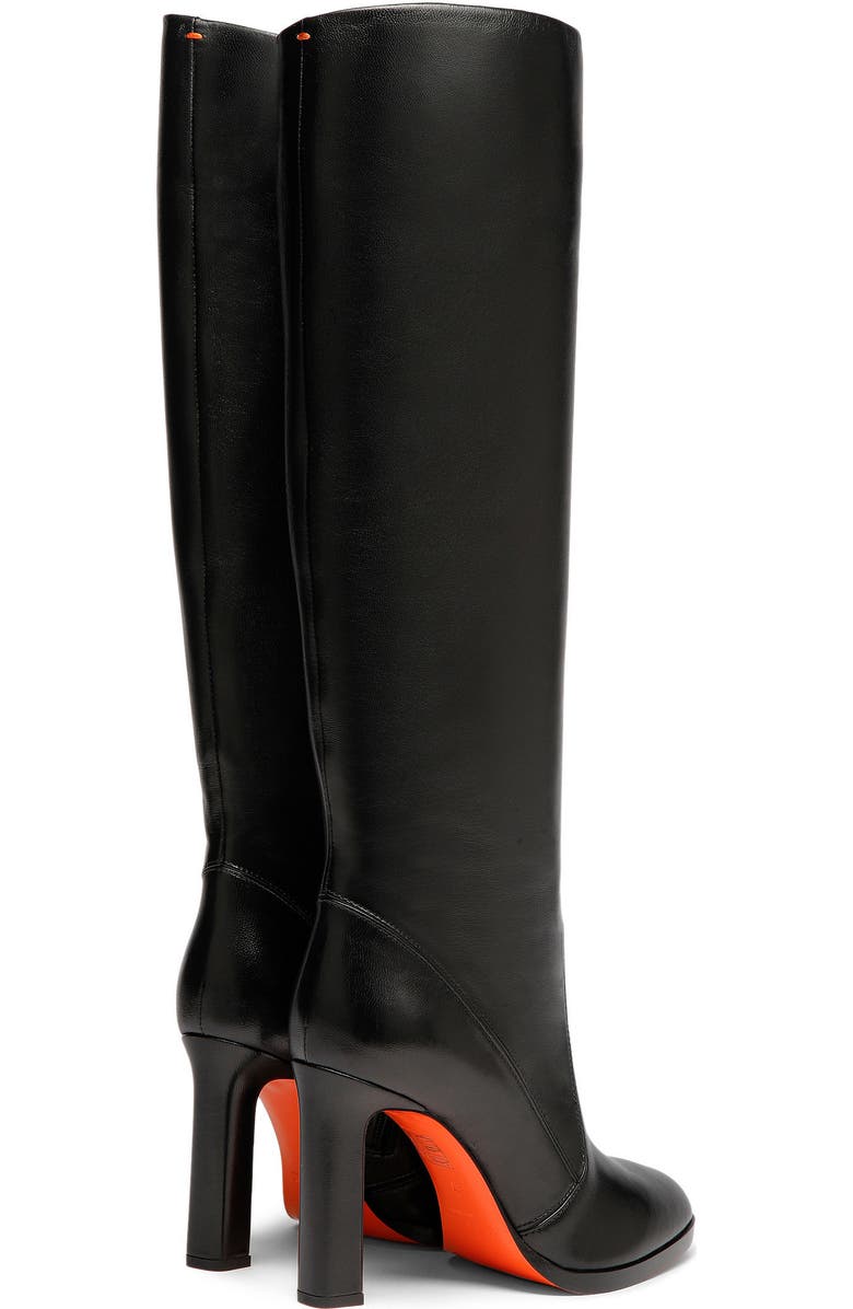 Santoni Women's leather high-heel boot, Alternate, color, Black
