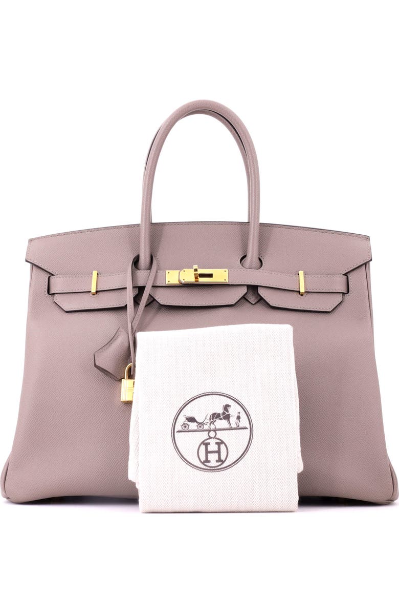 Pre-Owned Hermes Birkin Handbag Grey Epsom with Gold Hardware 35, Alternate, color, Gris Asphalte