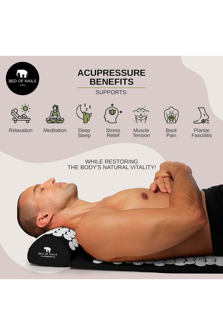 Bon Acupressure Mat Original Acupressure Design with 8820 Precision Nails, Alternate, color, Pink