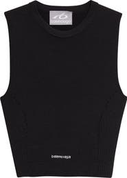 Balenciaga Sporty Athletic Crop Sleeveless Sweater