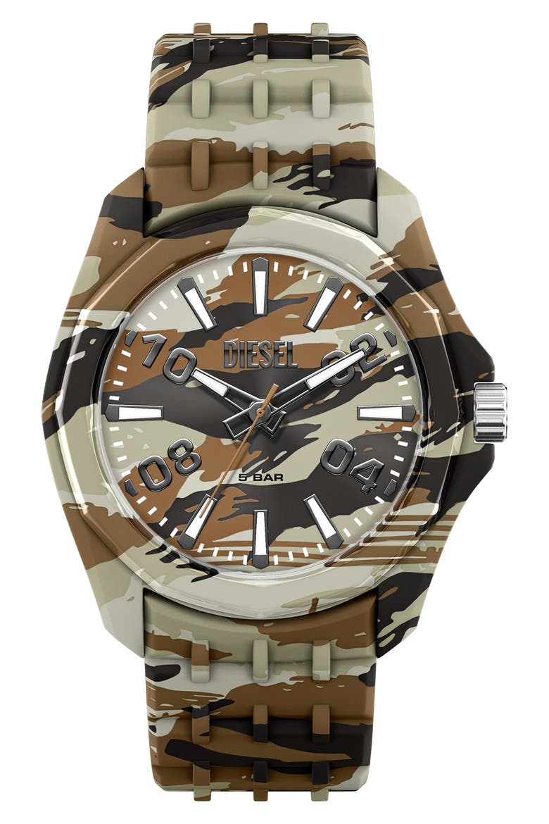 Stinger Silicone Strap Watch, Main, color, GREEN MULTI