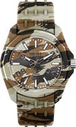 DIESEL® Stinger Camo Quartz Silicone Strap Watch, 44mm