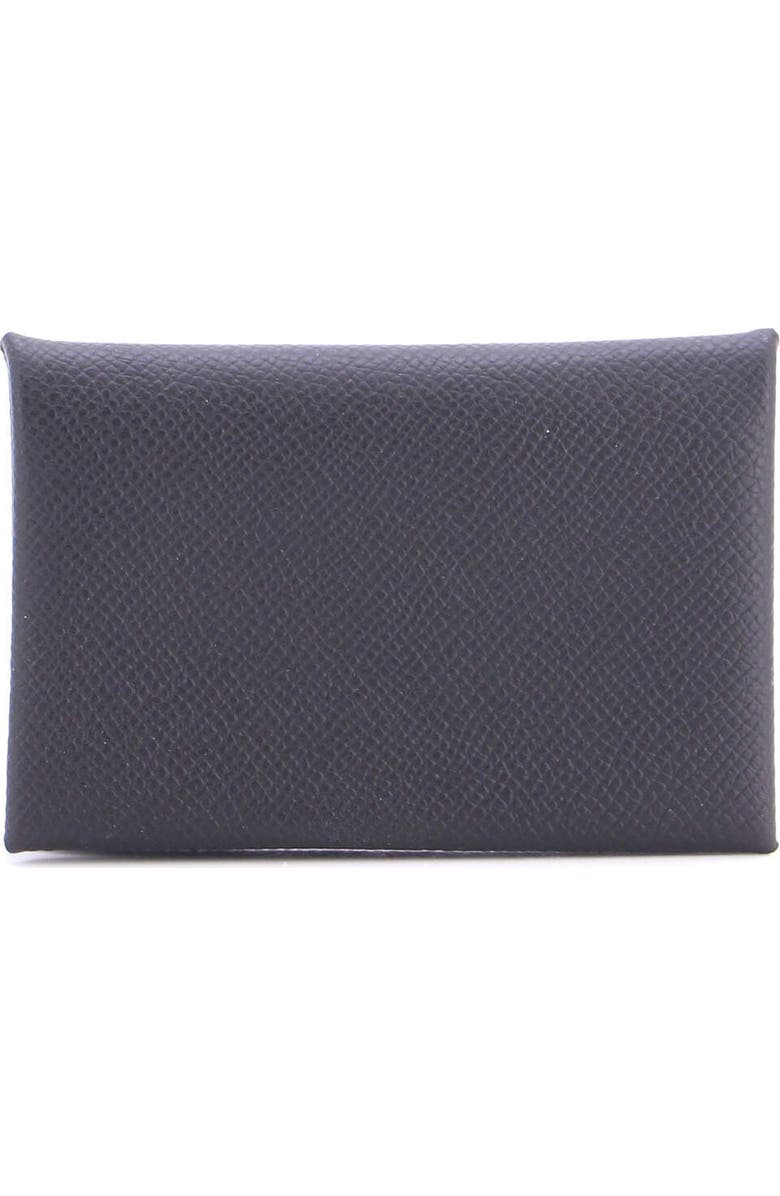Pre-Owned Hermes Calvi Duo Card Holder Epsom, Main, color, Noir