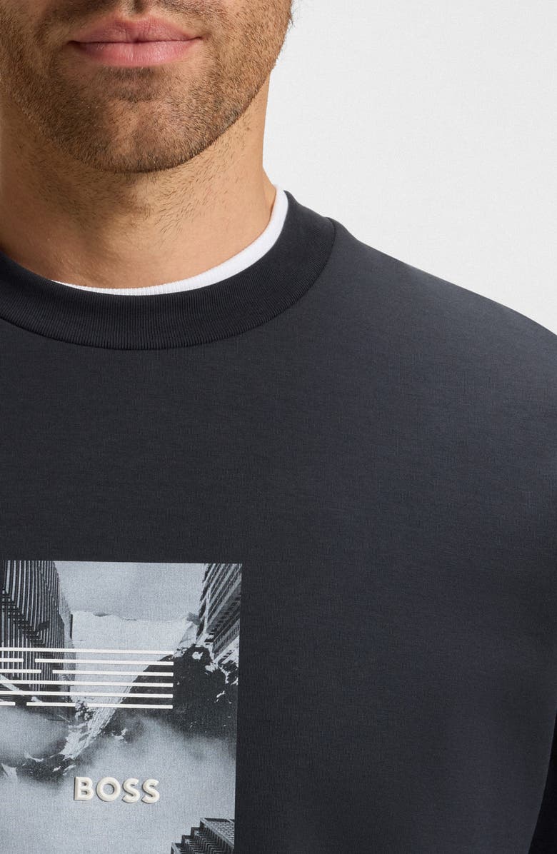 BOSS Stenson Zone Graphic Crewneck Sweatshirt, Alternate, color, Dark Blue