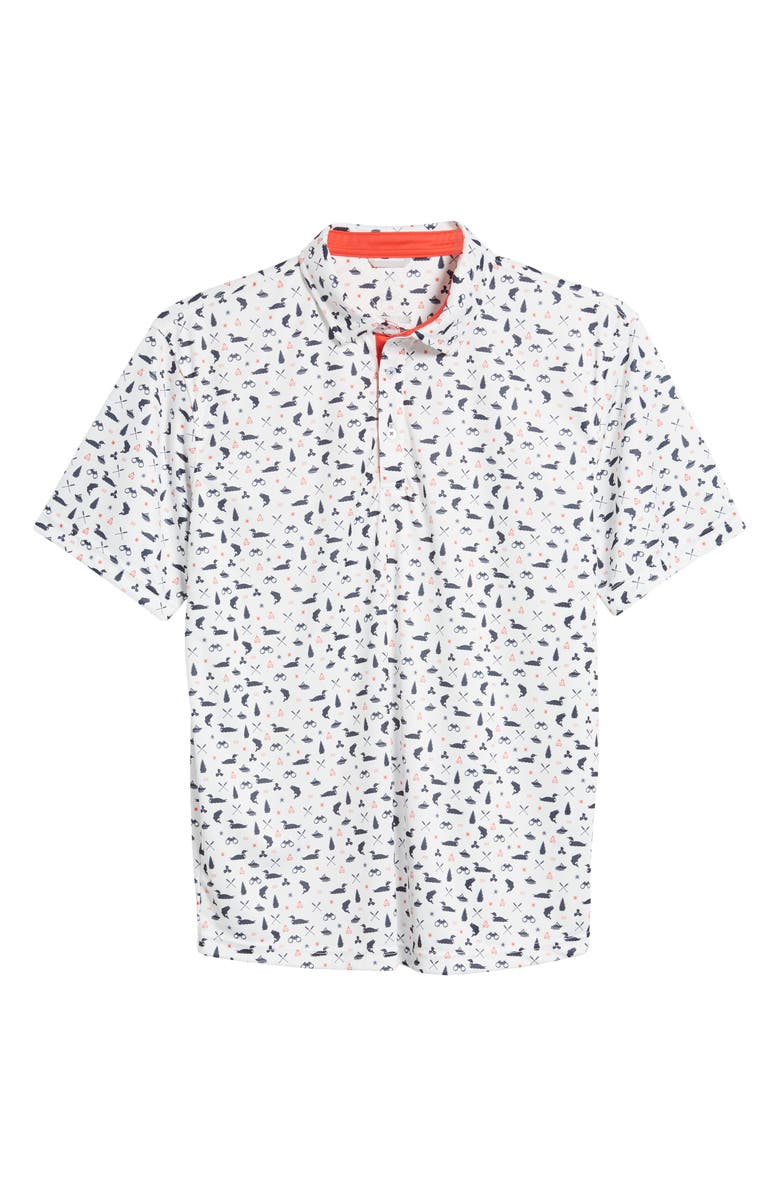 Swannies Jesse Boating Print Golf Polo, Alternate, color, White