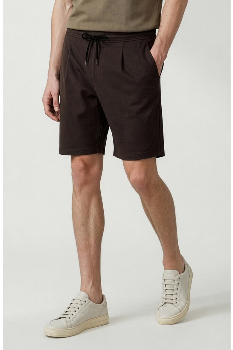 Richie Ribbed Drawstring Shorts, Alternate, color, CHOCOLATE