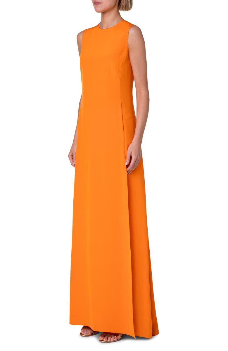 Akris Sleeveless Silk Crepe A-Line Gown, Alternate, color, 