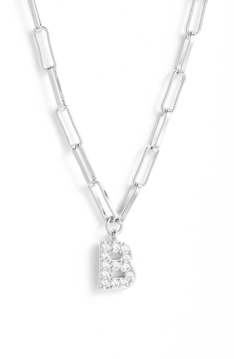 Nadri Pavé Initial Pendant Necklace, Main, color,