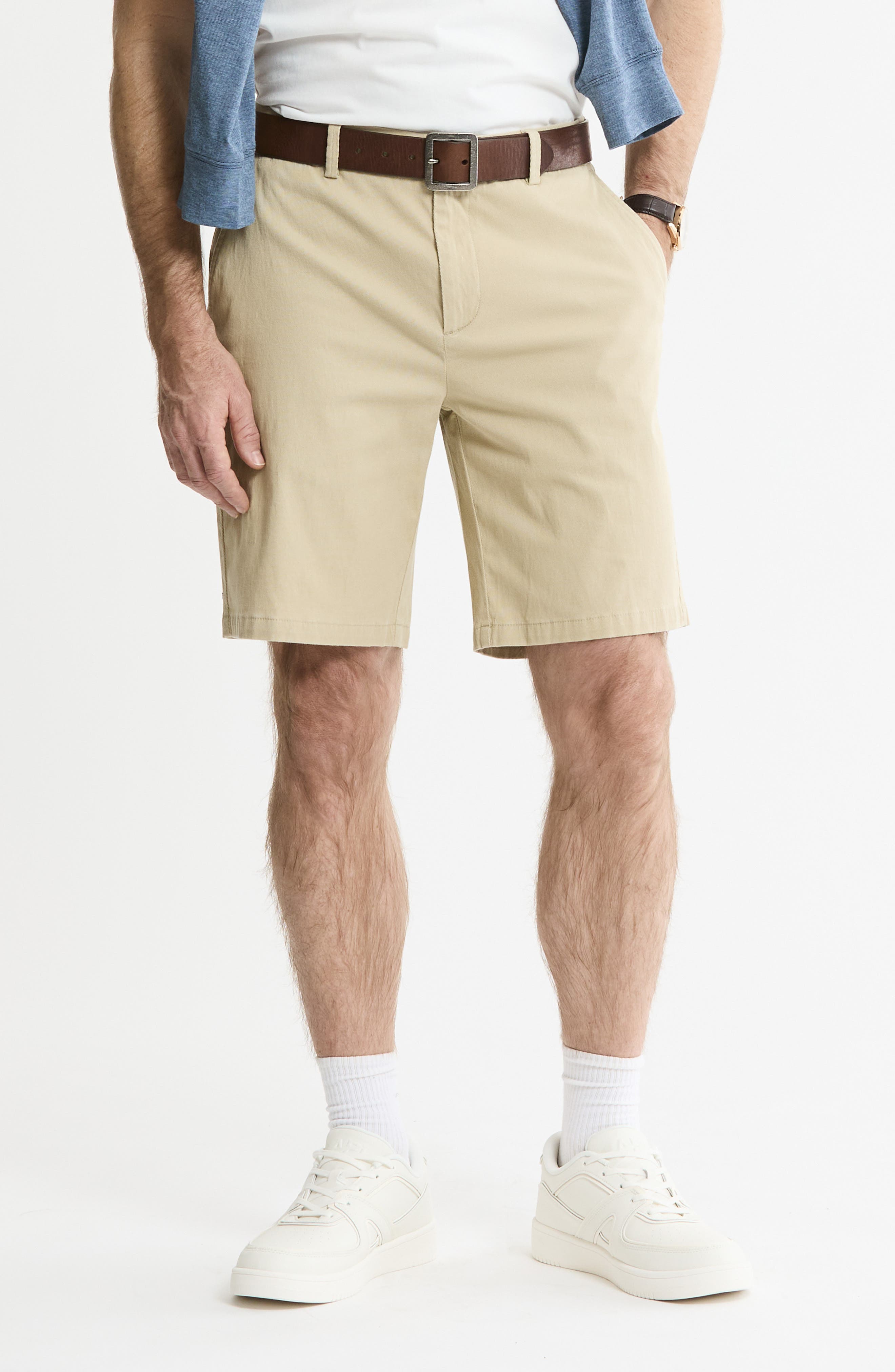 JACHS Cotton & Silk Blend Stretch Shorts