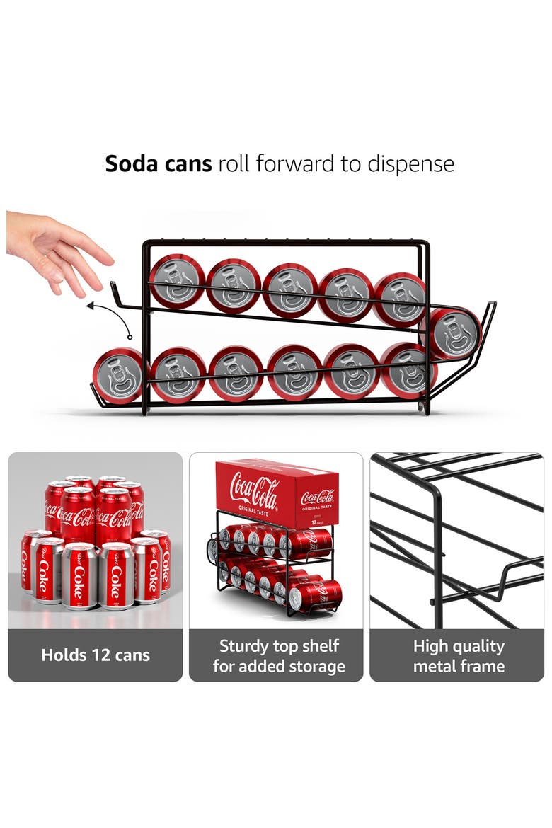 Can Dispenser Rack, Alternate, color, BLACK
