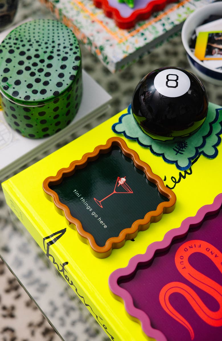 Furbish Tini Things Lacquer Tray, Alternate, color, Dark Green, Caramel