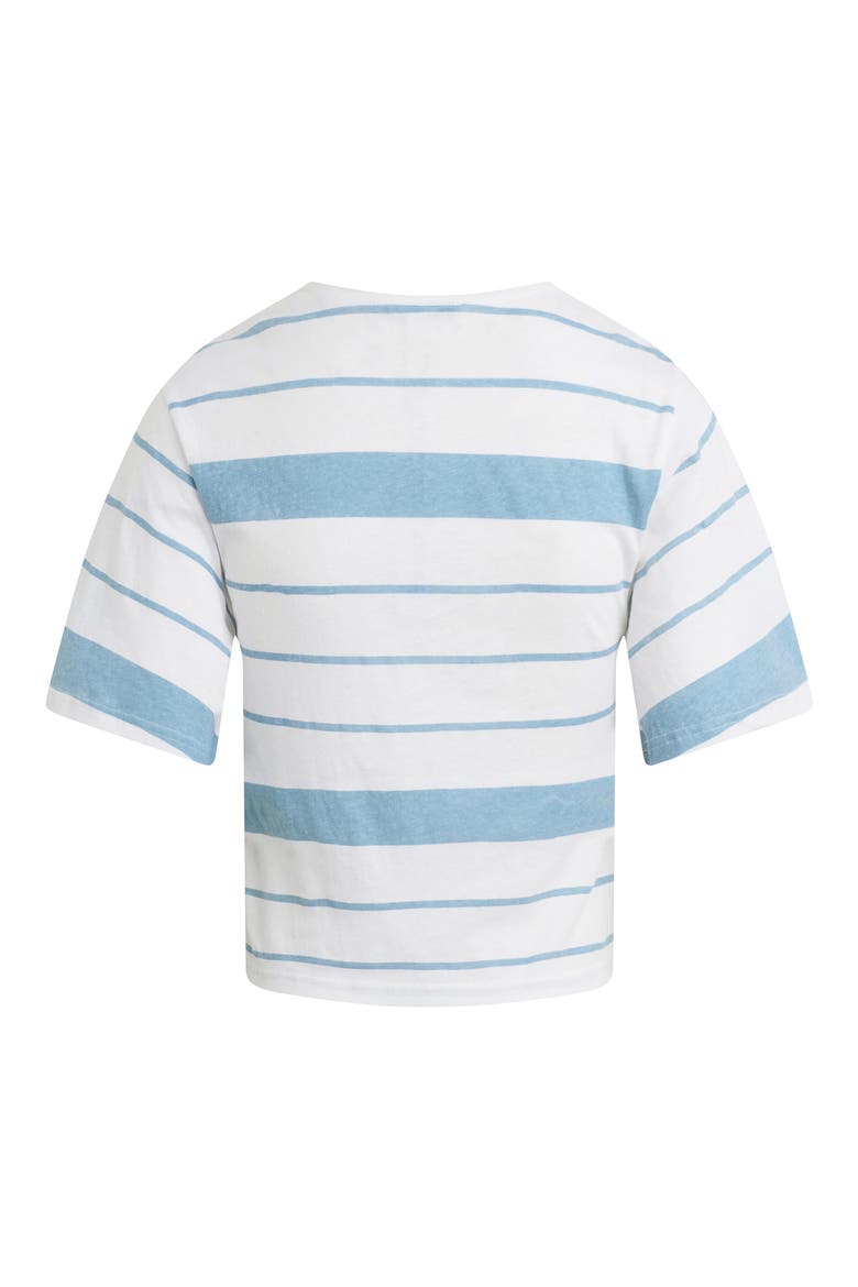 The Joanne Stripe Cotton & Linen T-Shirt, Alternate, color, SEA BLUE STRIPE