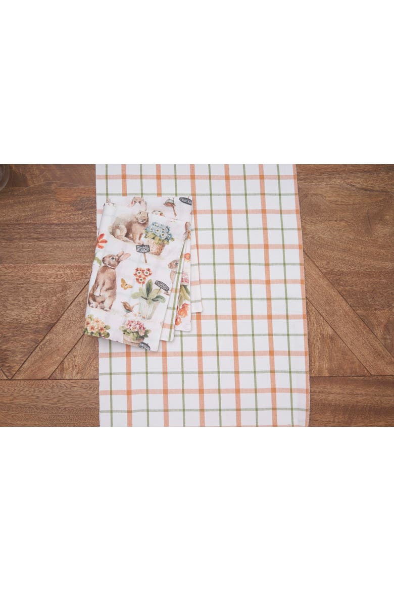 Little Garden Easter Rabbits 100% Cotton Graphic Print Table Runner 14" x 72", Alternate, color, Yellow