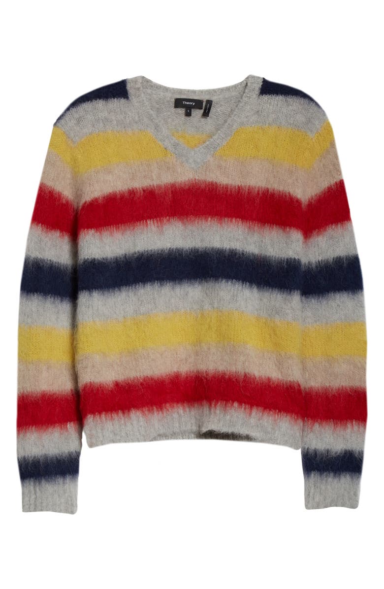 Theory Stripe Alpaca Blend Sweater, Alternate, color,