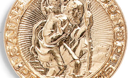 Nashelle Saint Christopher Pendant Necklace In Gold Fill