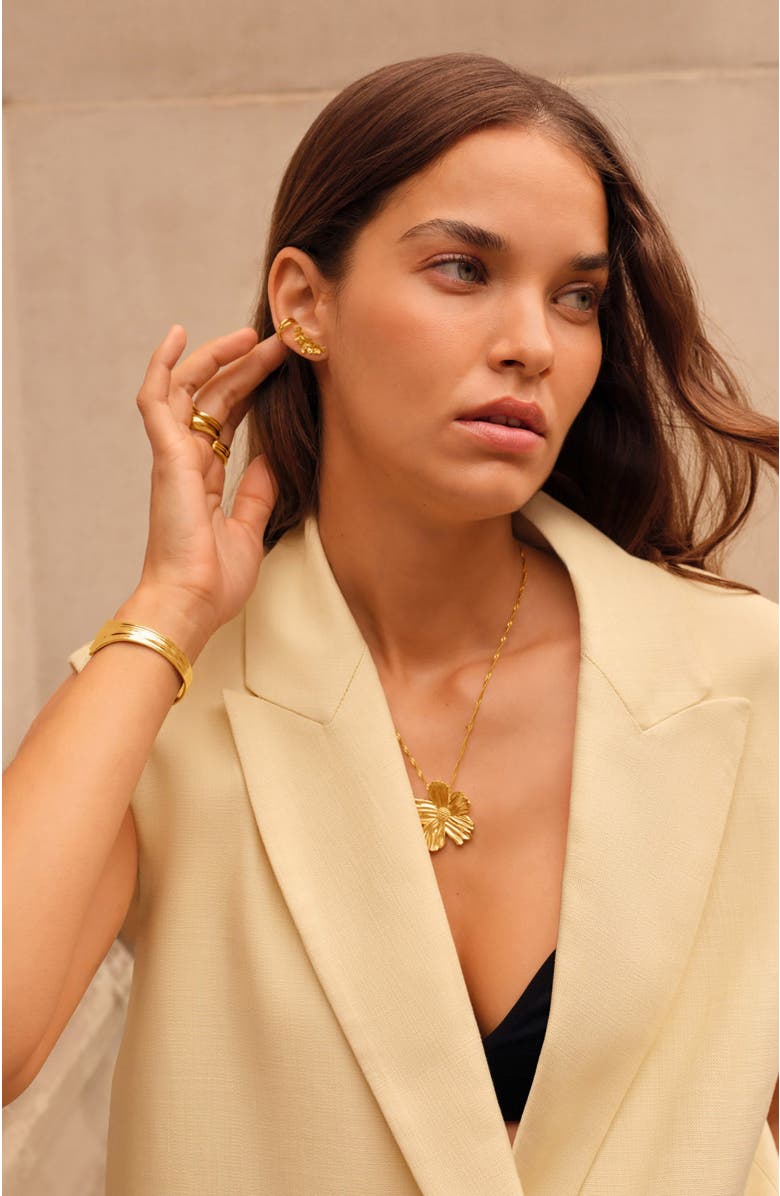 Katie Loxton Floramour Crawler Earrings, Alternate, color, Gold