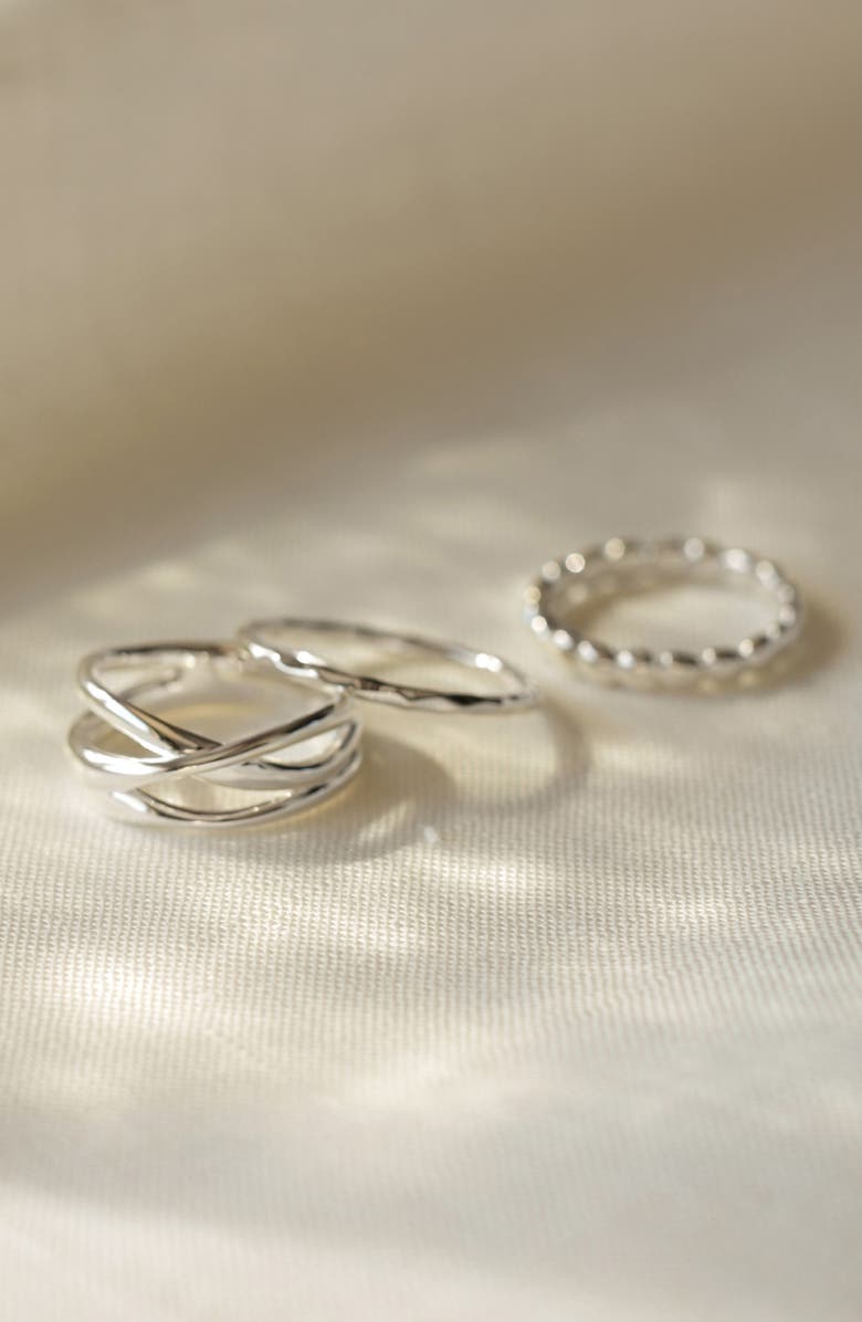 Monica Vinader Nura Crossover Ring, Alternate, color, Silver