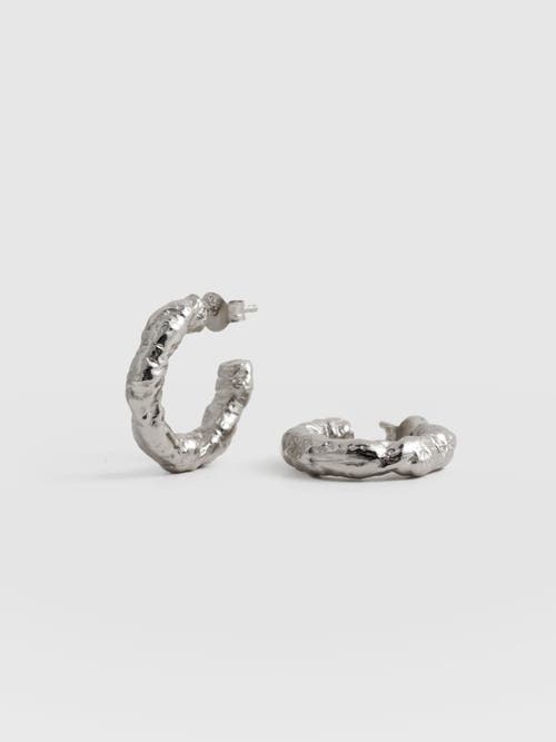 Saint And Sofia Saint + Sofia Molten Hoop Earrings In Silver