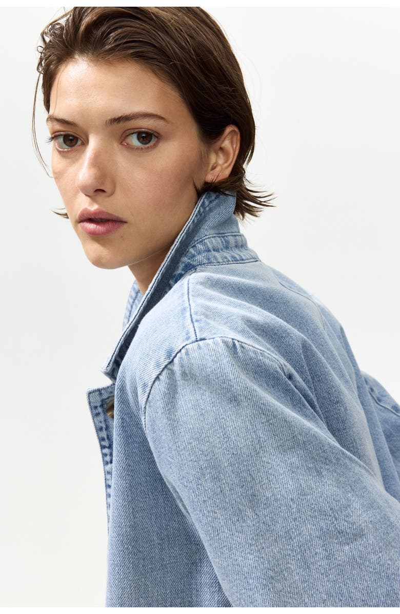 H&M Denim Jacket, Alternate, color, Light Denim Blue