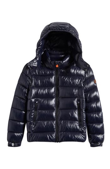 Save The Duck Kids' Niles Recycled Nylon Puffer Jacket in Blue Black at Nordstrom Rack, Size 8