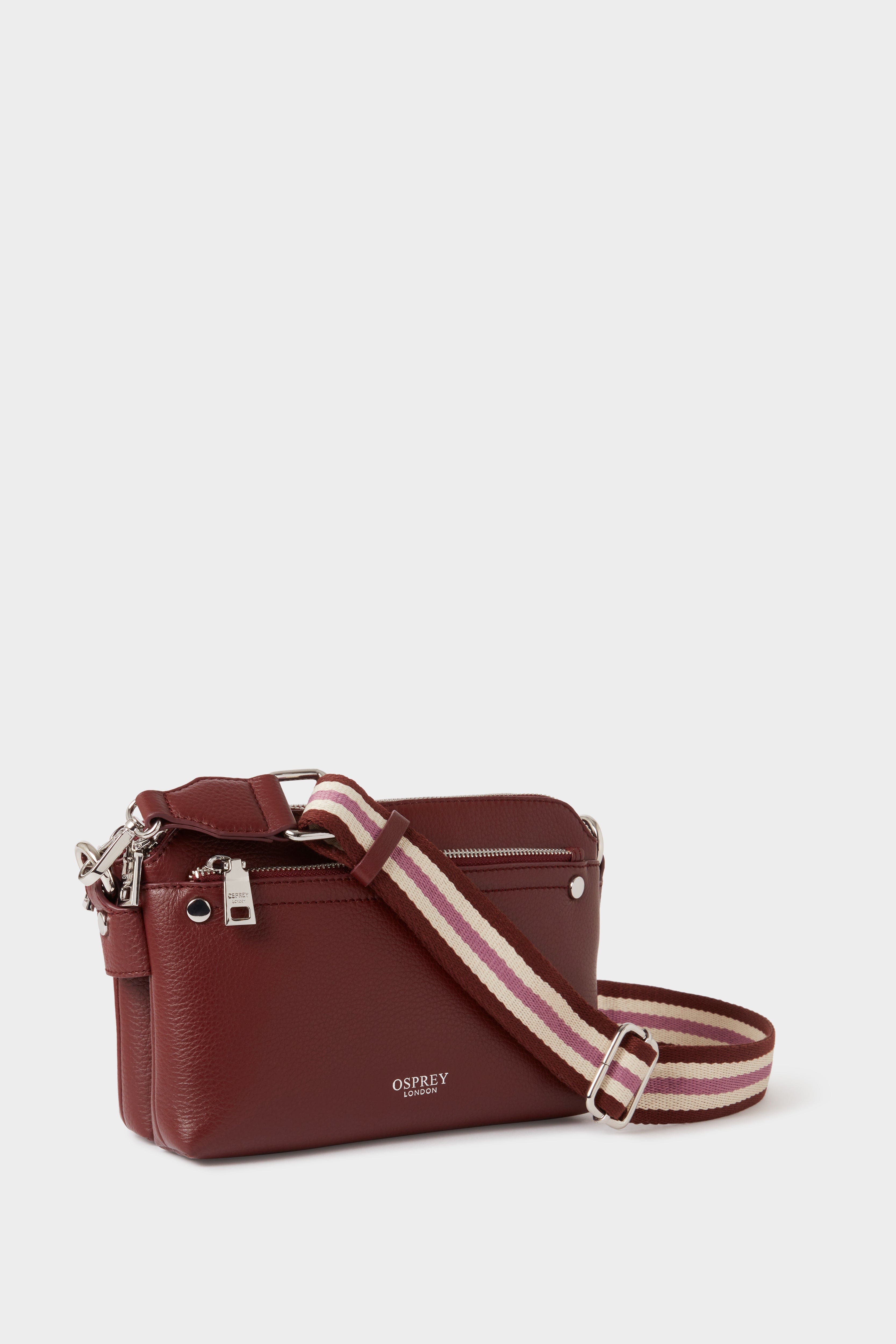 The Stella Leather Crossbody Bag, Alternate, color, Merlot