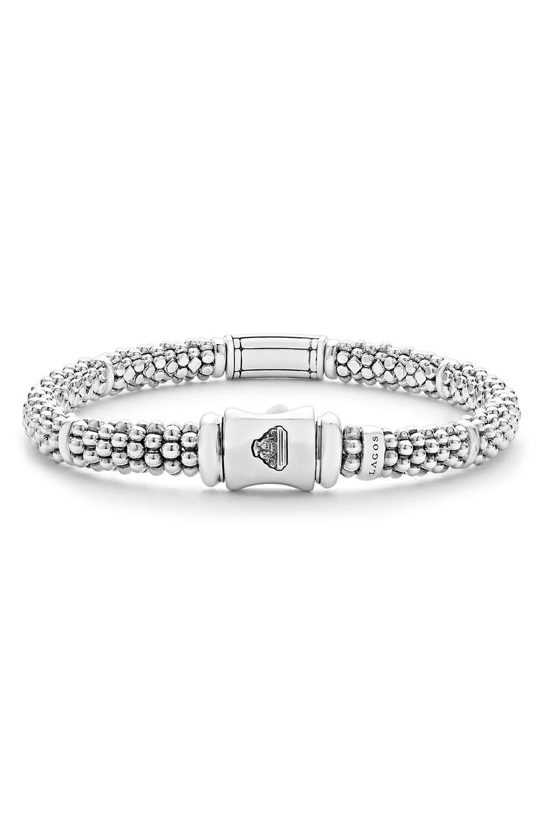 LAGOS Signature Caviar Pavé Diamond Bracelet, Alternate, color, Silver Diamond