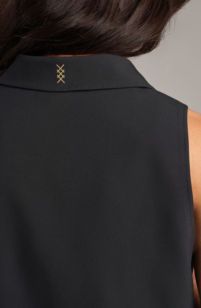 Rhone Mirage Sleeveless Performance Button-Up Shirt, Alternate, color, Black