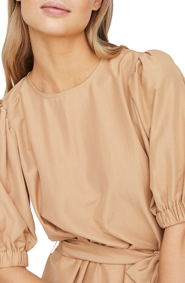 AWARE by VERO MODA VERO MODA Lucinda Puff Sleeve Tie Waist Dress, Alternate, color, 