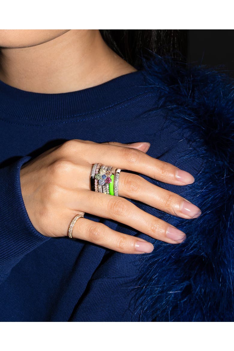 FLOWER POWERS Pave Ring, Alternate, color, Rainbow Multi
