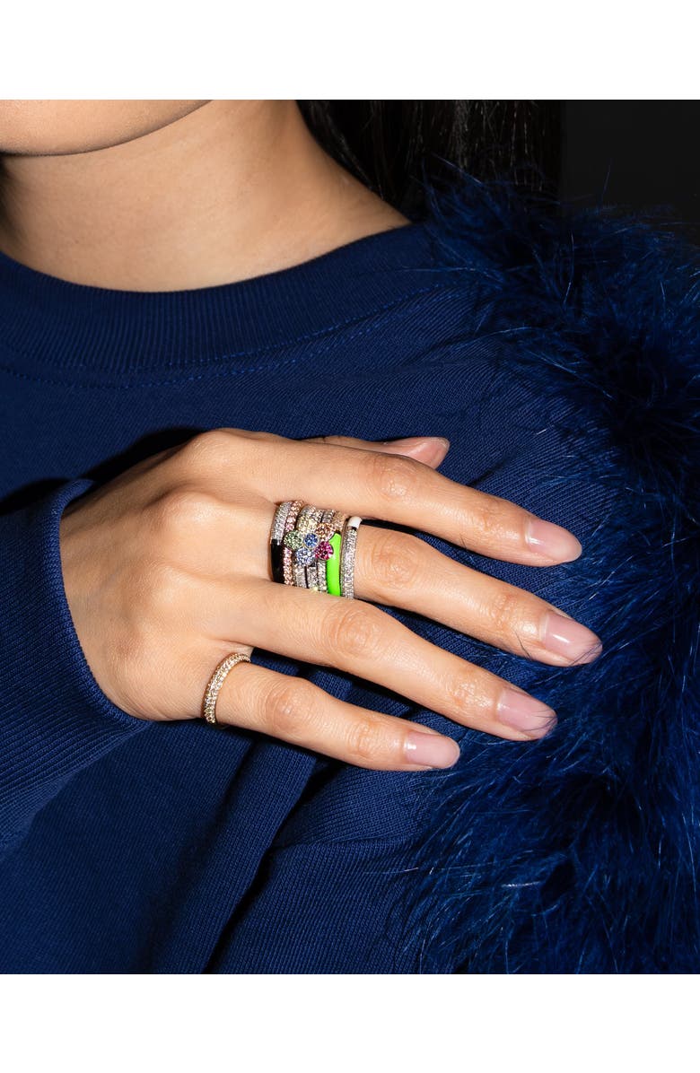 FRY POWERS FLOWER POWERS Pave Ring, Alternate, color, Rainbow Multi