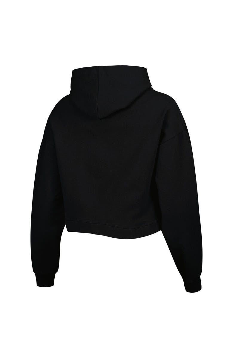 LUSSO Women's Lusso Black Brooklyn Nets Layla World Tour Cropped Pullover Hoodie, Alternate, color, Black