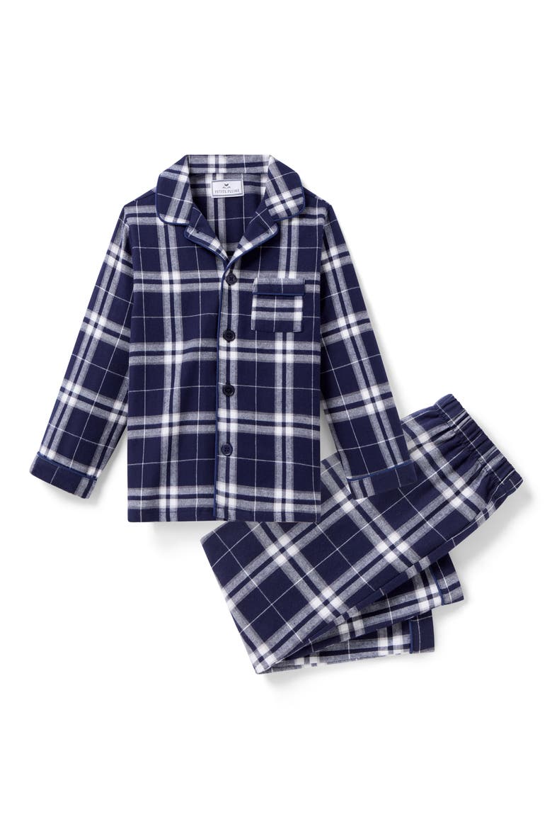 Kids' Plaid Two-Piece Pajamas, Main, color, NAVY