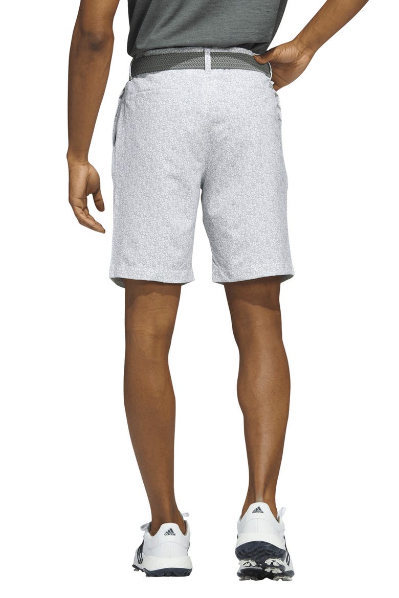 Ultimate Floral Performance Stretch Flat Front Shorts, Alternate, color, WHITE/ GREY THREE