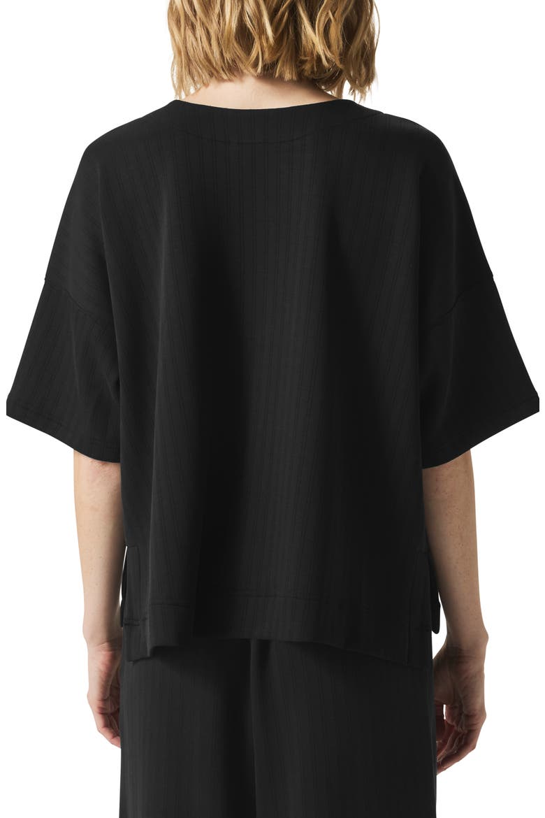 x @cellajaneblog Oversize Rib Scuba Knit T-Shirt, Alternate, color, BLACK