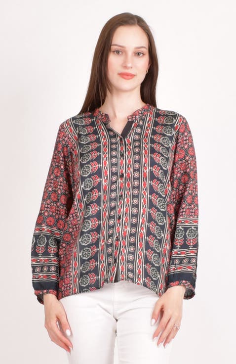 Ayla Muslin Silk Button-Up Top