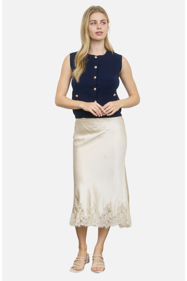 Sleeveless Double Pocket Cardigan, Alternate, color, NAVY