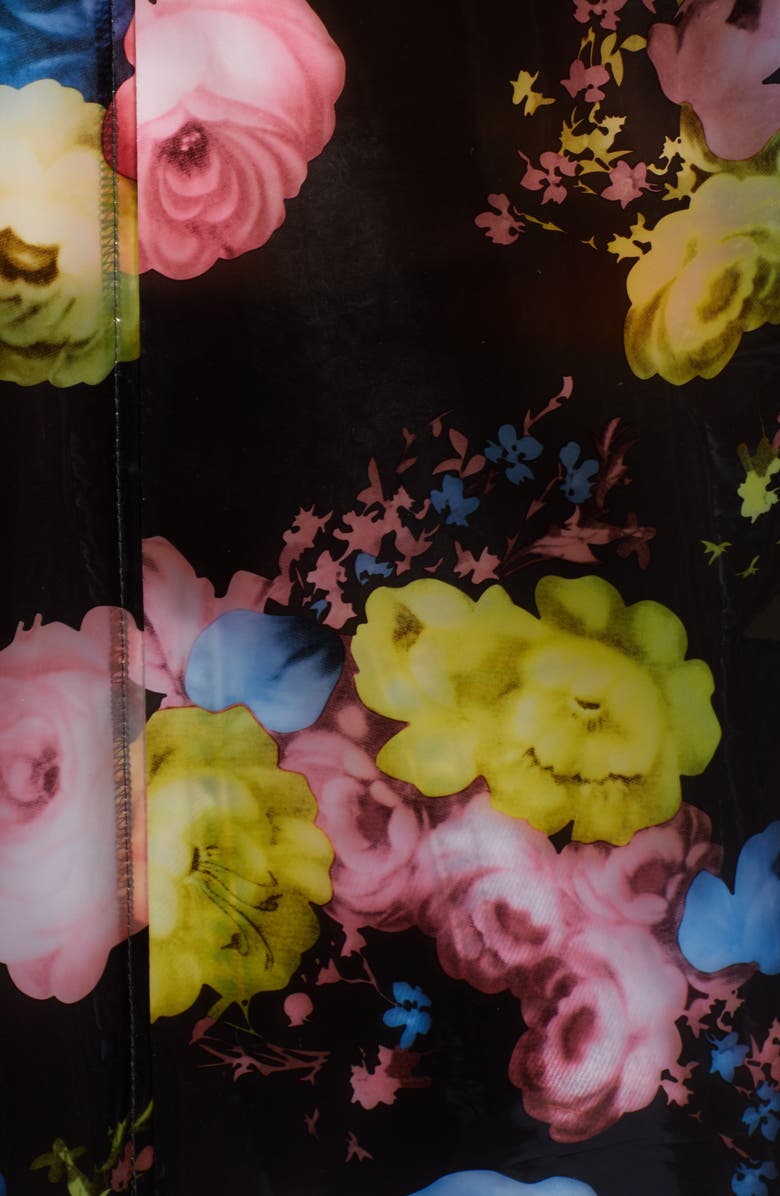 Halogen<sup>®</sup> Floral Print Translucent Hooded Rain Jacket, Alternate, color, 