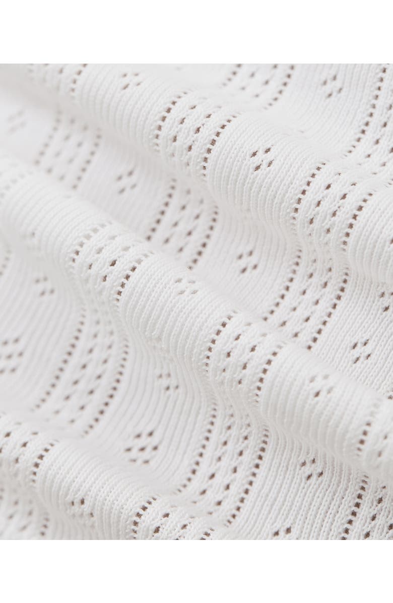 Pact Organic Cotton Pointelle Scoop Neck Tee, Alternate, color, White