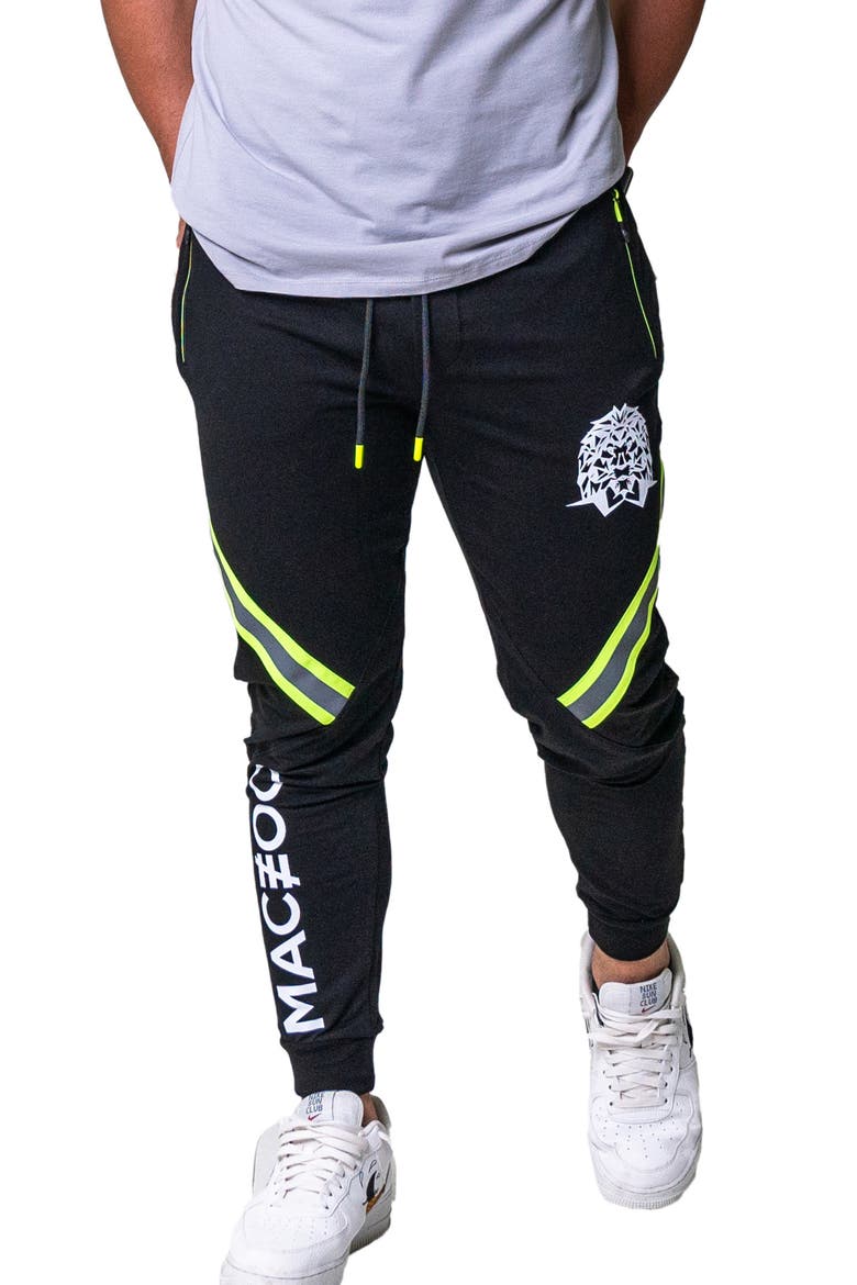 Lightening Black Stretch Cotton Joggers, Alternate, color, BLACK
