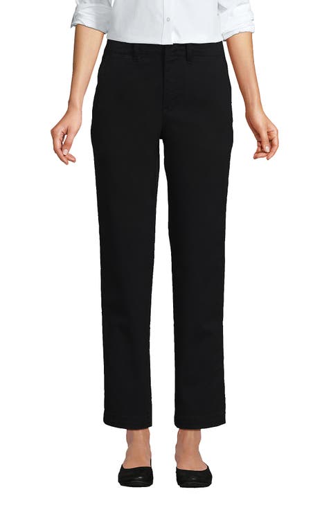 Mid Rise Classic Straight Leg Chino Ankle Pants