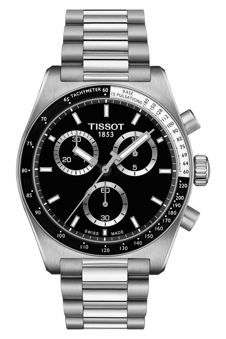 PR516 Bracelet Chronograph Watch, 40mm, Main, color, BLACK