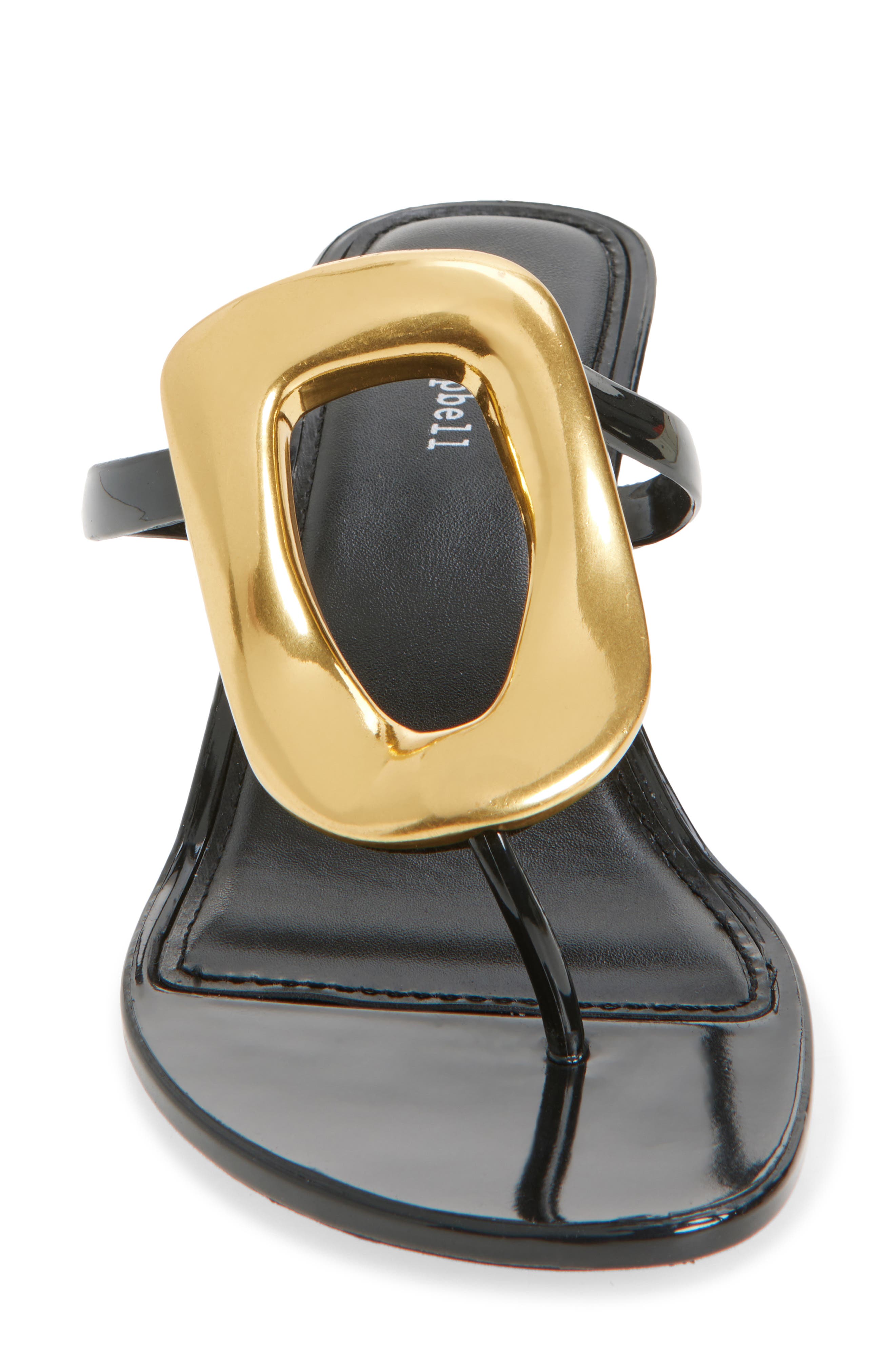 Jeffrey Campbell Linq Up Slide Sandal, Alternate, color, Black Gold