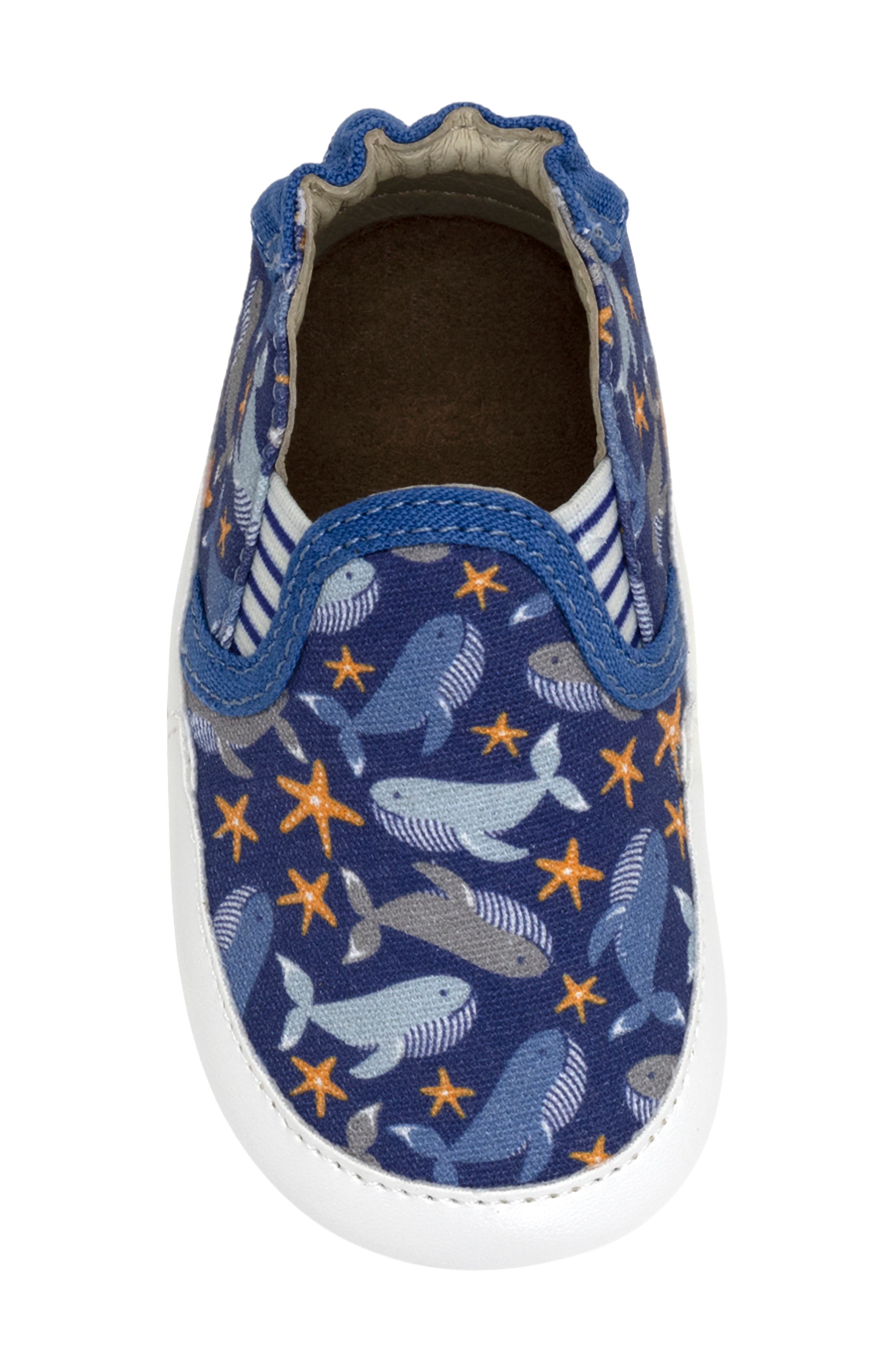Robeez<sup>®</sup> Whale Tale Crib Shoe, Alternate, color, Dark Blue
