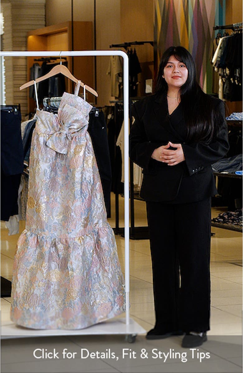 Betina Bow Front Strapless Jacquard Maxi Dress, sales video thumbnail