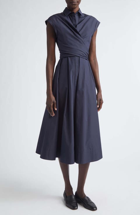 Organic Cotton Poplin Wrap Shirtdress
