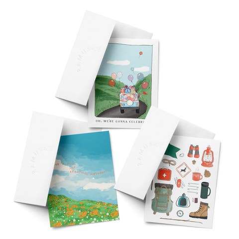 Birthday Assorted Greeting Card Pack (3ct) "Wild, Celebrate, Camp"