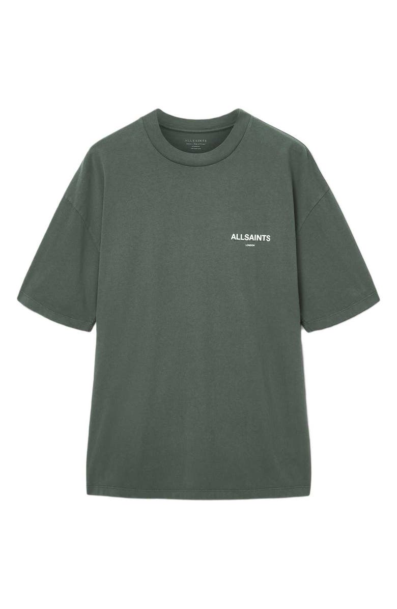 AllSaints Halcyon Oversize Cotton Graphic T-Shirt, Alternate, color, Garnet Green