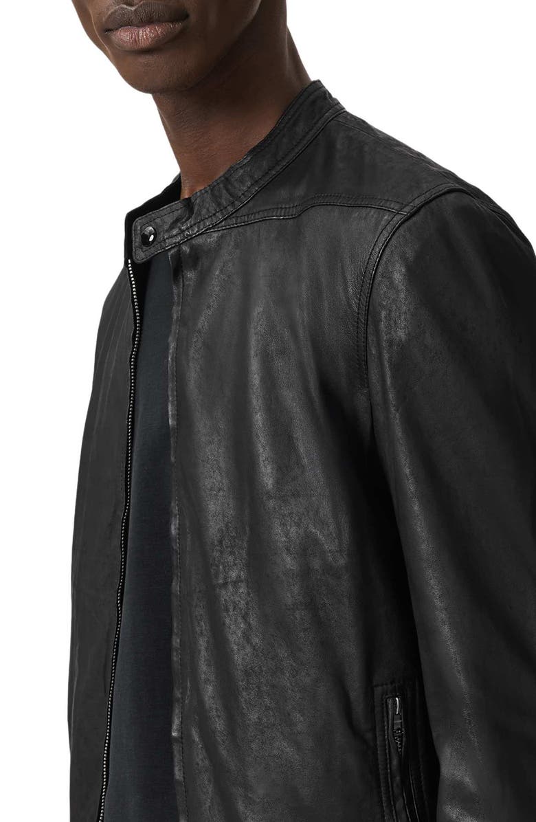 AllSaints Colt Leather Jacket, Alternate, color, Black